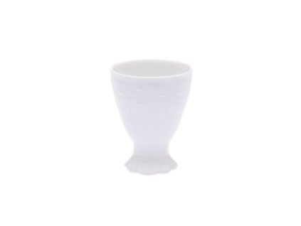 Kalíšek na vejce na nožce, český porcelán, Bernadotte, bílý, Thun