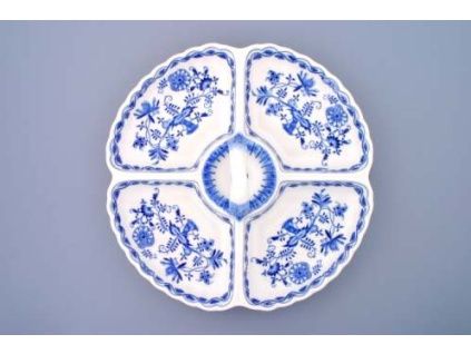 Kabaret 4-dílný  32 cm,  cibulák,Český porcelán