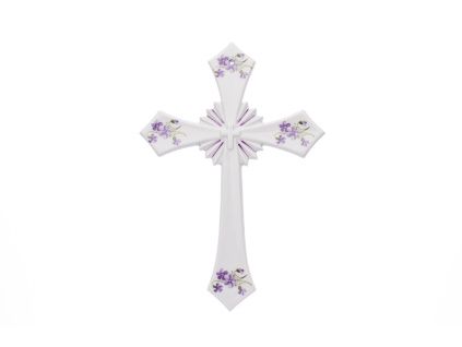 Svatý kříž, 306 x 213 mm, fialky, Český porcelán