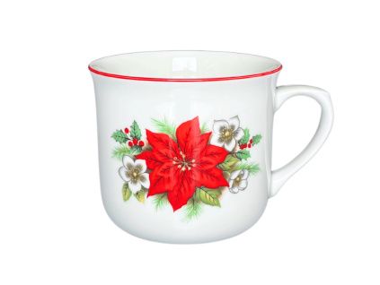 Hrnek Vařák, 0,65 l, Poinsettia, Český porcelán Dubí