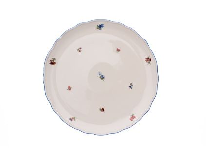 Talíř dortový, 31 cm, rakouská házenka, slonová kost, Český porcelán
