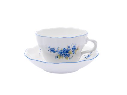 Šálek s podšálkem D 0,40 l, pomněnky, Český porcelán