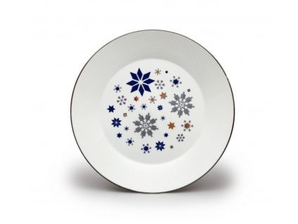 Mísa mělká, 30 cm, Lea, vánoční modré vločky, platina, Thun