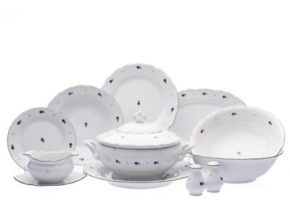 Jídelní souprava, český porcelán, Verona, 26 d., kytičky, G. Benedikt