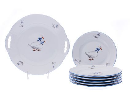 Koláčová souprava, 7 d., husy, Český porcelán