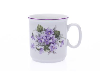 Hrnek Gaston, Český porcelán Dubí, 0,22 l, fialky