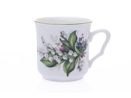 Hrnek Karel, 270 ml, Český porcelán Dubí, konvalinka