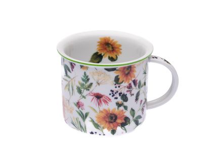 Hrnek Tina, 380 ml, slunečnicová louka, porcelán Dubí