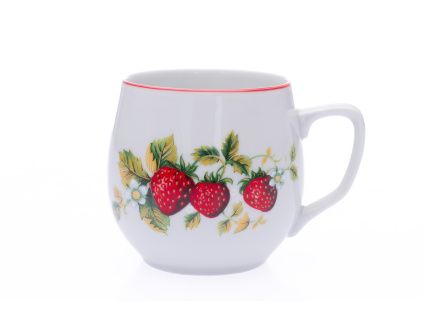 Hrnek Baňák, 300 ml, Český porcelán Dubí, jahody