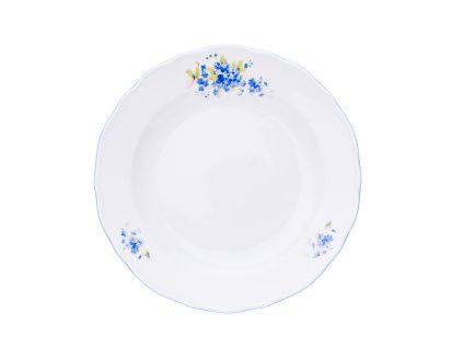 Talíř mělký, 24 cm, pomněnky, Český porcelán Dubí