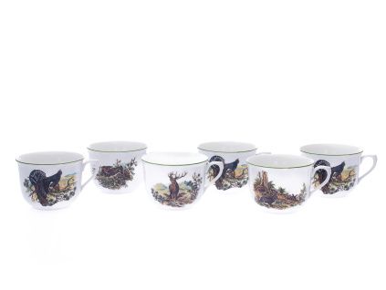 Sada hrnků R, 270 ml, lesní zvěř, 6 ks, Český porcelán