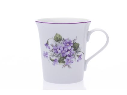 Hrnek Ema, 340 ml, fialky, Český porcelán