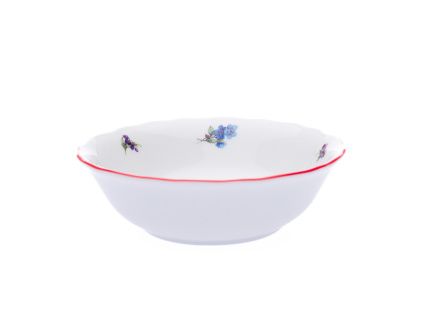 Miska na kompot, 14 cm, házenka s červeným proužkem, porcelán Dubí