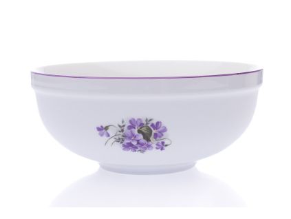 Mísa kulatá velká, 19,7 cm, fialky, Český porcelán