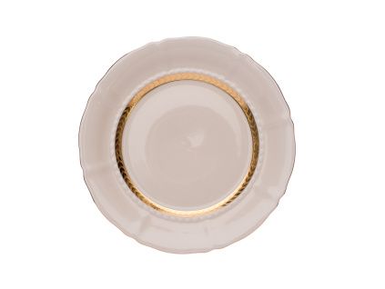 Talíř dezertní, 19 cm, zlatý proužek, Sonáta, slonová kost, Leander