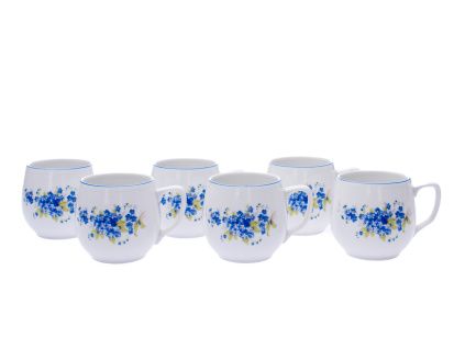 Sada hrnků Baňák, 300 ml, Český porcelán, pomněnky, 6ks