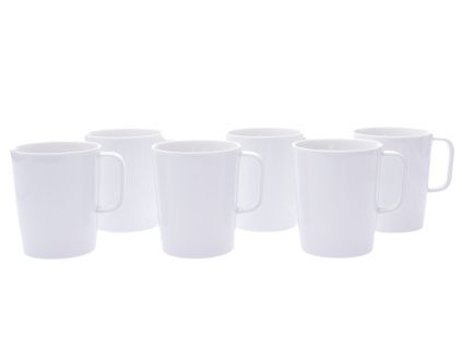 Bohemia White, sada hrnků 0,27 l, bílý, Český porcelán, 6 ks
