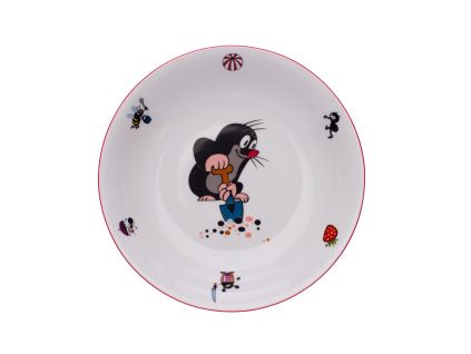 Krteček a rýč, hluboký talíř, 20cm, český porcelán, Thun