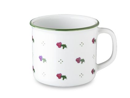 Hrnek plecháček, porcelán, růžové kytičky, 350 ml, G. Benedikt