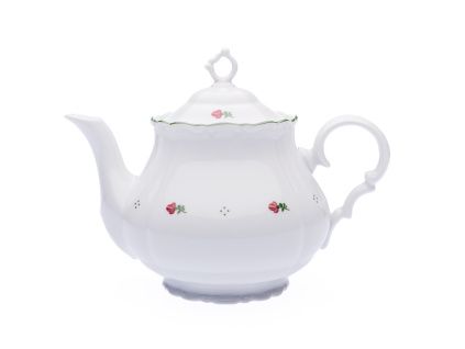 Konvice čajová, 1,2 l, růžové kytičky, porcelán G. Benedikt