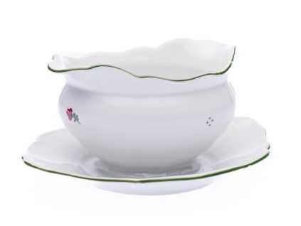 Omáčník, český porcelán, Verona, 0,45 l, růžové kytičky, G. Benedikt