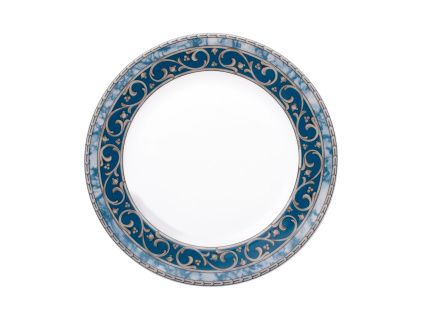 Talíř dezertní, 19 cm, modrý mramor, Karlovarský porcelán