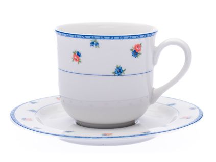 Šálek s podšálkem, porcelán, modré kvítí, 215 ml, Jana, Thun