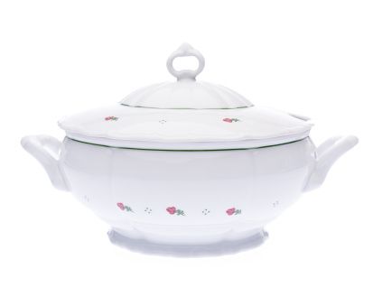 Mísa polévková, porcelán, 2,5 l, růžové kytičky, G. Benedikt