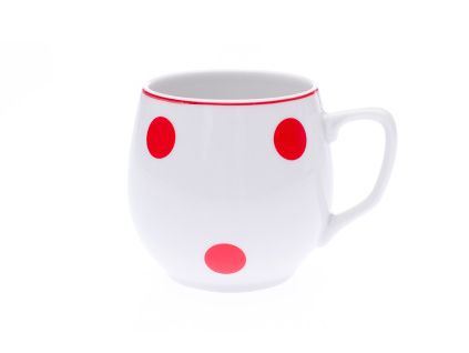 Hrnek Baňák, 300 ml, červený puntík, Český porcelán Dubí