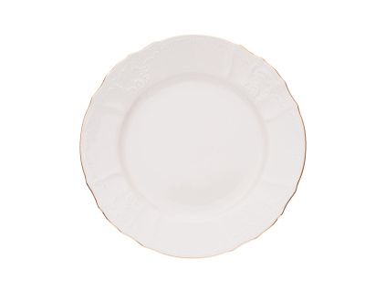 Bernadotte, talíř mělký, 25 cm, zlatý proužek, slonová kost