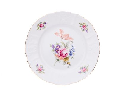 Bernadotte, talíř mělký, 25 cm, porcelán, zahradní květy, Thun