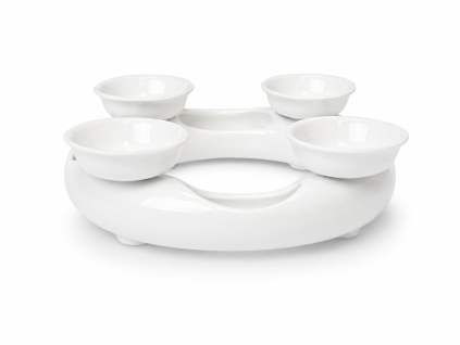Svícen adventní pro 4 svíčky, 18 cm, bílý, Český porcelán