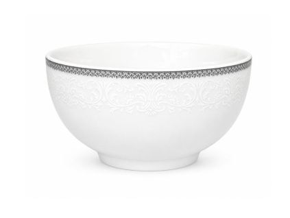 Miska na polévku, porcelán, 14,5 cm, Opal, krajka, šedá, Thun