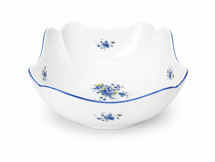 Mísa salátová čtyřhranná, 24 cm, pomněnky, Český porcelán
