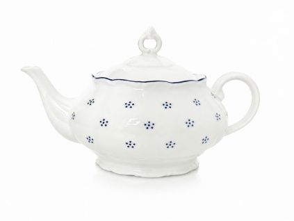 Konvice čajová s víčkem, český porcelán, Verona, 1,3 l, modrá valbella, G. Benedikt