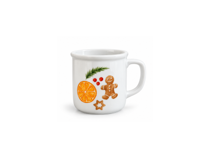 Hrnek plecháček, český porcelán, 250 ml, Vánoce, G. Benedikt