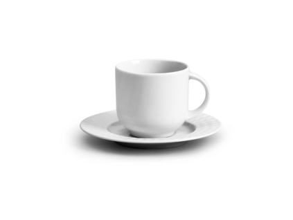 Šálek s podšálkem, bílý porcelán, 100 ml, Onyx, Thun
