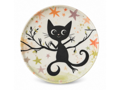 Talíř dezertní, Halloween, kočka, 20 cm, porcelán G. Benedikt