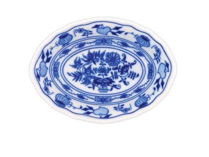 Miska raviere oválná 18 cm, cibulák, Český porcelán