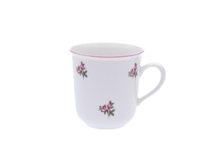 Malý hrnek, házenky s růžovou linkou, 0,17 l, Český porcelán