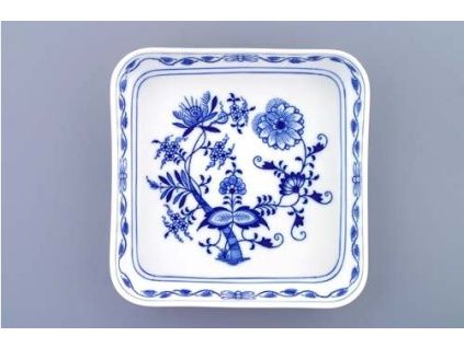 Mísa salátová čtyřhranná hladká nízká, 21 cm, cibulák, Český porcelán