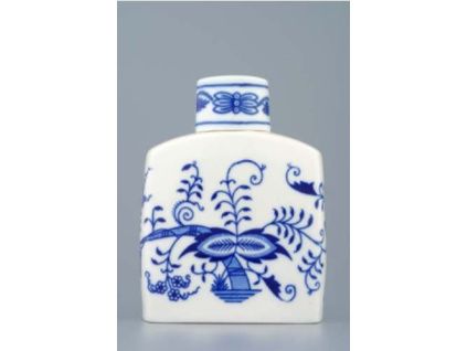 Dóza na čaj s víčkem  12 cm, cibulák, Český porcelán