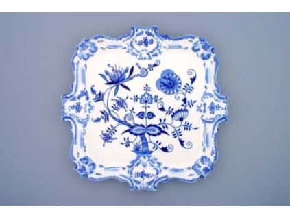 Podnos reliéfní  35 x 35 cm, cibulák, Český porcelán