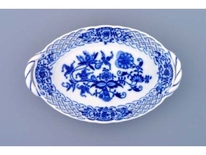 Košík prolamovaný  16,5 cm, cibulák, Český porcelán