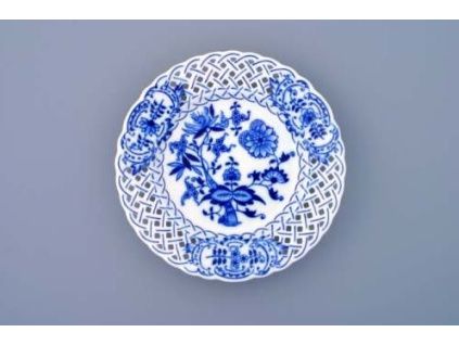 Talíř prolamovaný  18 cm, cibulák, Český porcelán
