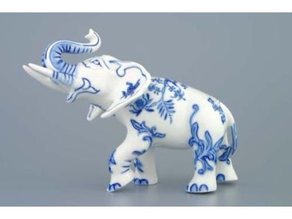 Slon II - bohatá dekorace 18 cm, cibulák, Český porcelán