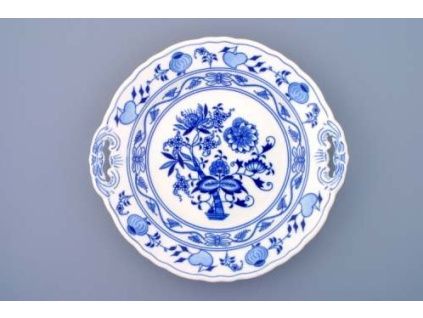 Talíř koláčový s uchy 28 cm, cibulák, Český porcelán