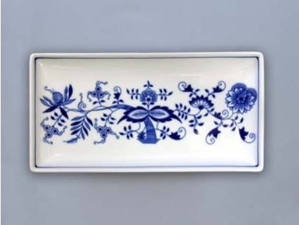 Talíř na ryby obdelníkový 24,7 x 12,7 cm, cibulák, Český porcelán