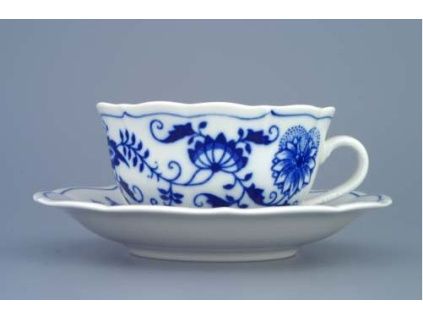 Šálek se zrcadlovým podšálkem C 0,20 l, cibulák, Český porcelán