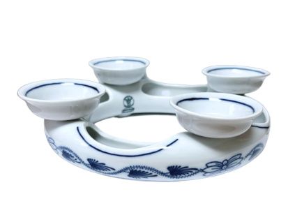 Svícen adventní, 18 cm, cibulák, Český porcelán